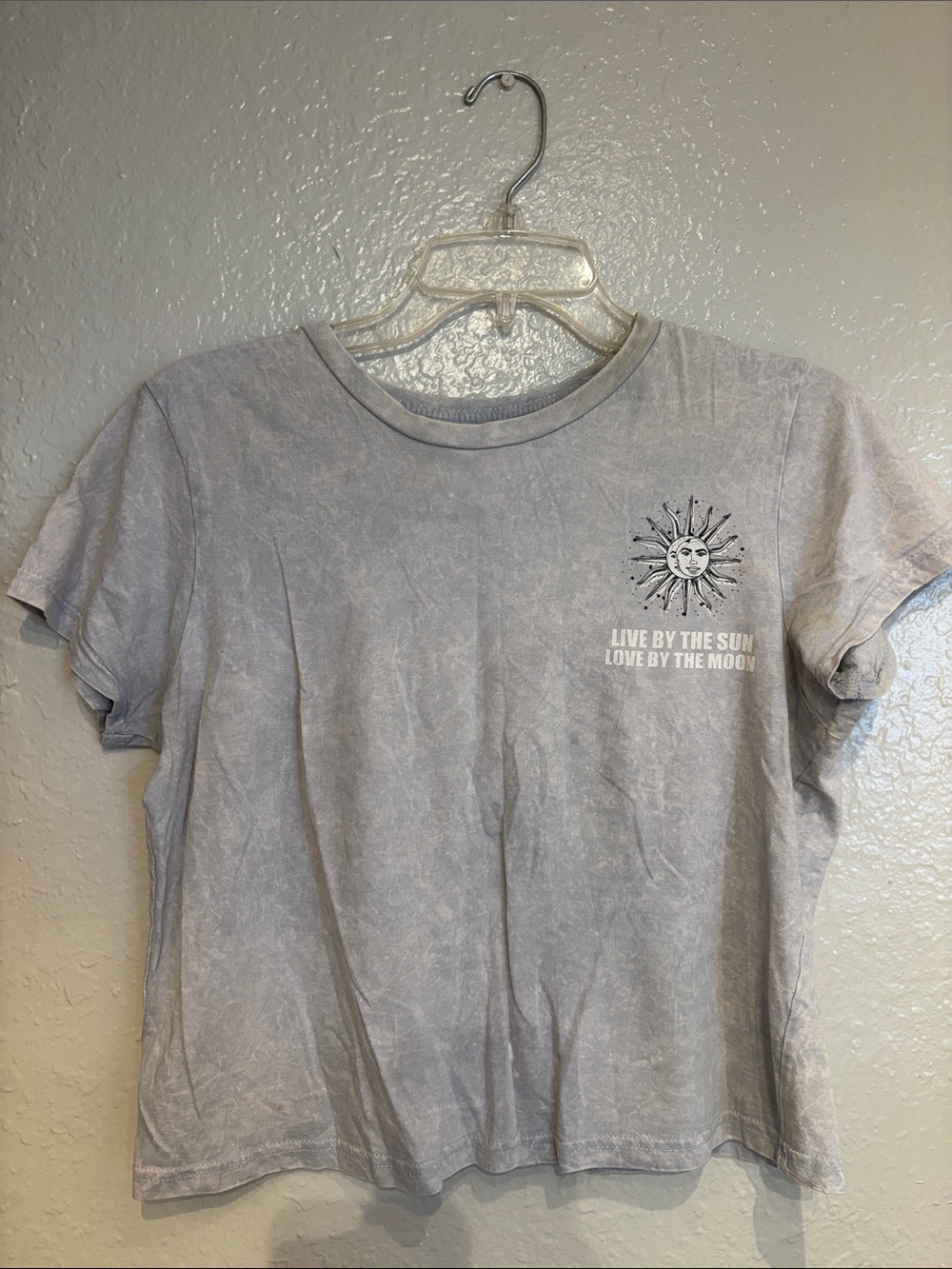 On Fire Stonewash Light Gray Sun & Moon Graphic Tee
